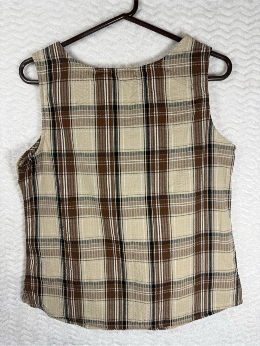 Brown Plaid Flannel Shirt - Picture 3 of 3